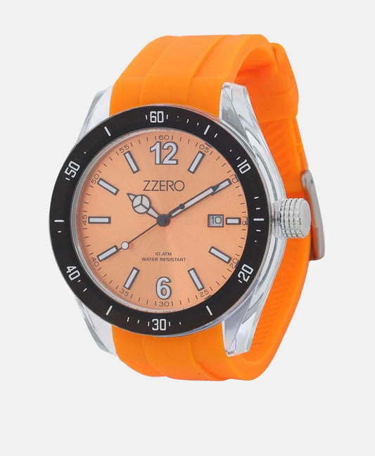 Reloj Zzero ZZ9003D - Caja Negra y Correa Naranja